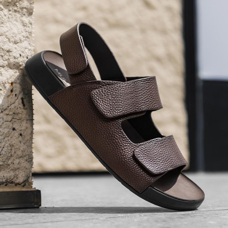 

Fashion Luxury Brand Men S Sandals New Summer Non-slip Soft Sole Outdoor Sandals Fashionable Beach Shoes Casual Lightweight Comfortable 38 коричневый