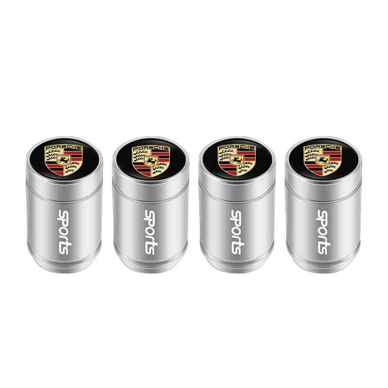 4Pcs Car Tire Valve Caps Aluminum Alloy Tire Dust proof For Porsche Cayenne Panamera Macan 911 718 Taycan Boxster Cayman 918