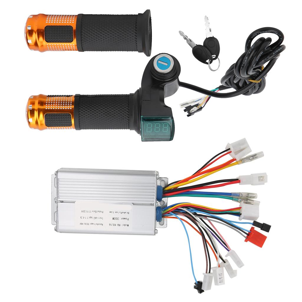 36V 48V 350W Universal Brushless Controller and Universal Number Lock Throttle Grip Set