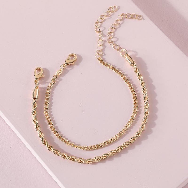 

2 шт./компл. Минималистичный браслет-цепочка one-size золотой