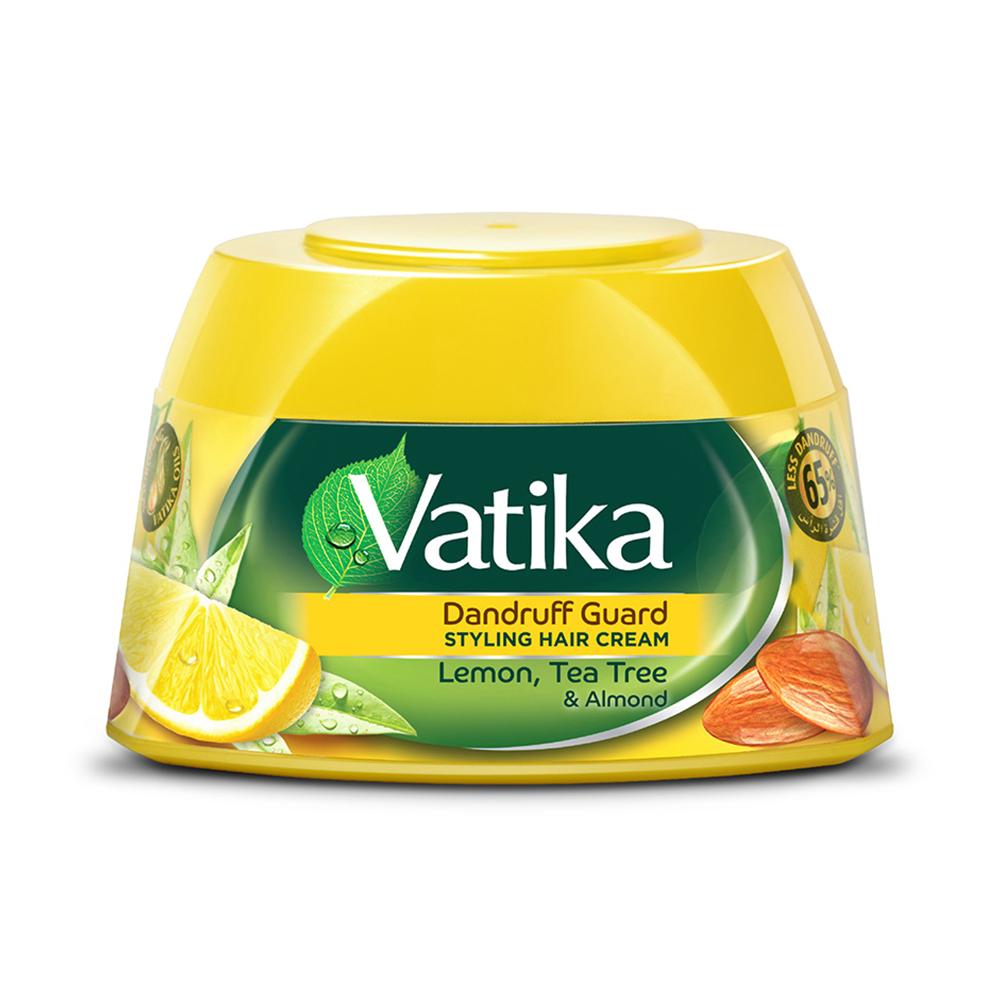 Styling Hair Cream Dandruff Protection with Lemon, Tea Tree, Almond Vatika Dabur 125 Ml