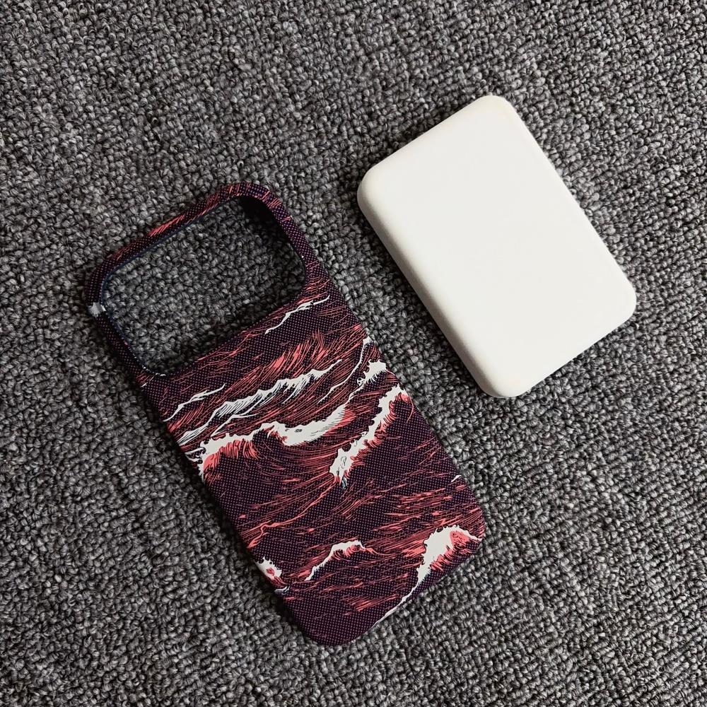 Luxury For Magsafe Carbon Fiber Texture PC Phone Case For iPhone 17 Air 16 Plus 15 14 13 12 Pro Max New Frosted Frameless Cover