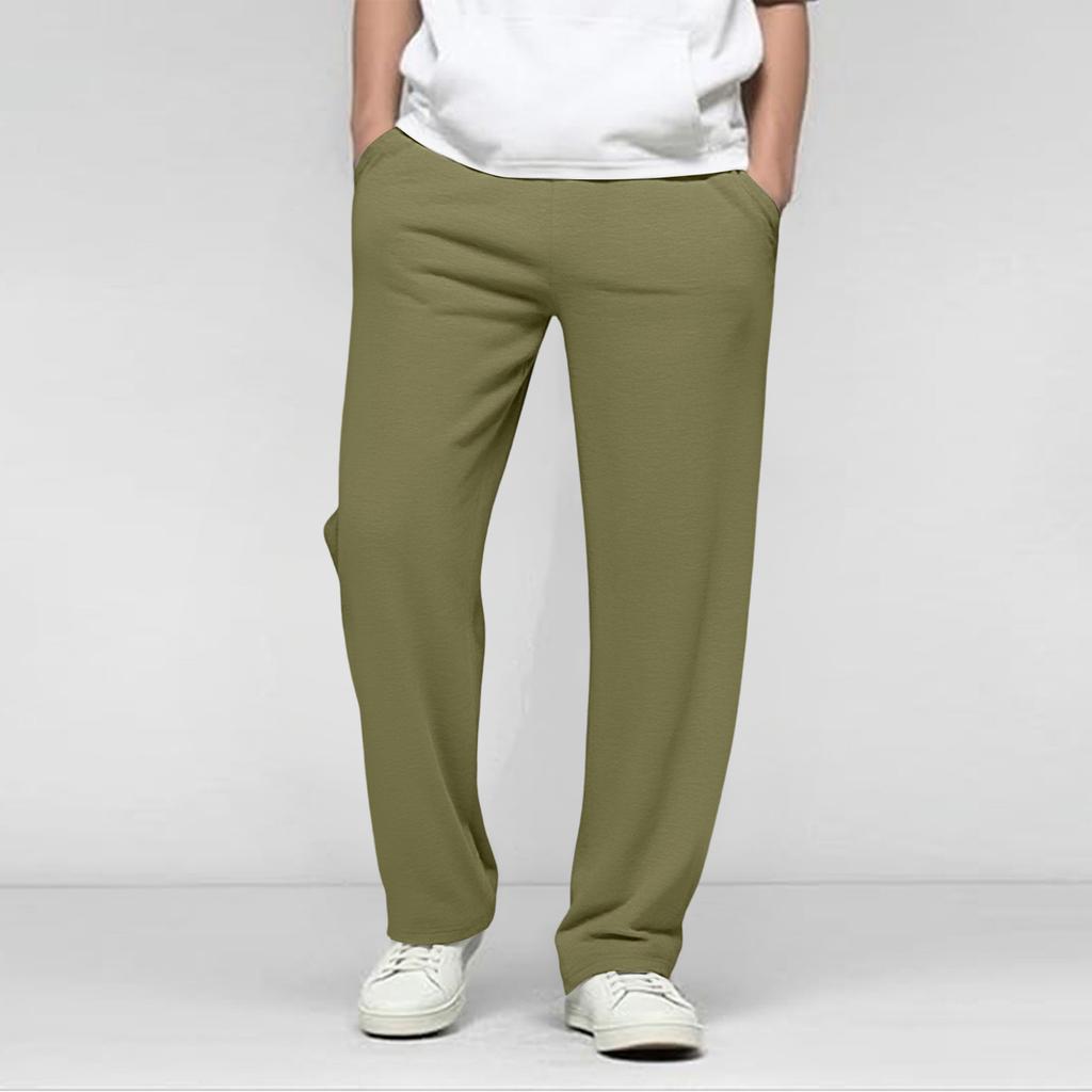 Men's Casual Loose Sports Loose Straight Leg Fitness Belt Pocket Sweatpants