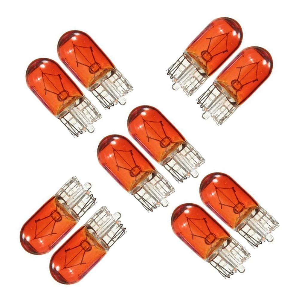10pcs Car T10 Halogen 3W 194 158 Wedges 12V Car Trument Reading Lights Car Panel Decorative Lights Auto Lamp Accessories