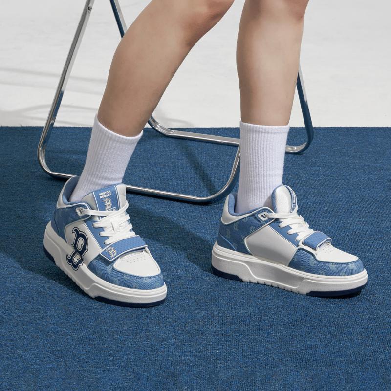 MLB Chunky Liner Mid Blue White Sneakers 3ASXCDN3N-43BLD