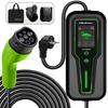 Qoltec Mobile Ladestation für Elektroautos EV mit Regulierung 2in1 Typ2 | 3,5kW | 230V | SCHUKO 16A | LCD | Tragbar | Wallbox | 5m