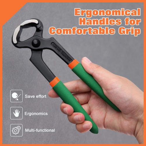 LEONTOOL Nail Puller, End Nippers, Heavy-Duty, Non-Slip, for High Heels, Nail Puller, Wire Cutter, End Cutting Nipper, Nail Puller, for Car Tire and P