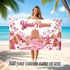 Christmas Theme Quick Dry Beach Towel Custom Name Text Print Large Sand Resistant Towel Beach Vacation