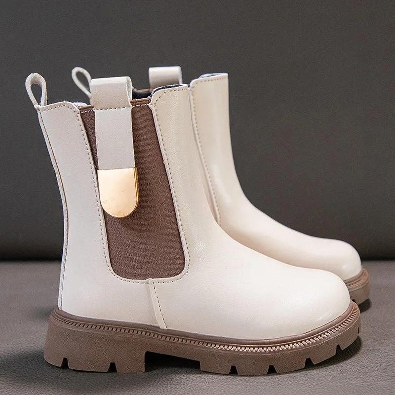 Autumn Winter Girls' Boots Kids Shoes Girl Fall Chelsea Boots British Child Winter Warm Waterproof Ankle Boots