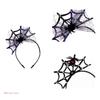 for Creative Web Hair Hoop Photoshoot Hair Holder Halloween Party Headwear for Children Adult Unisex