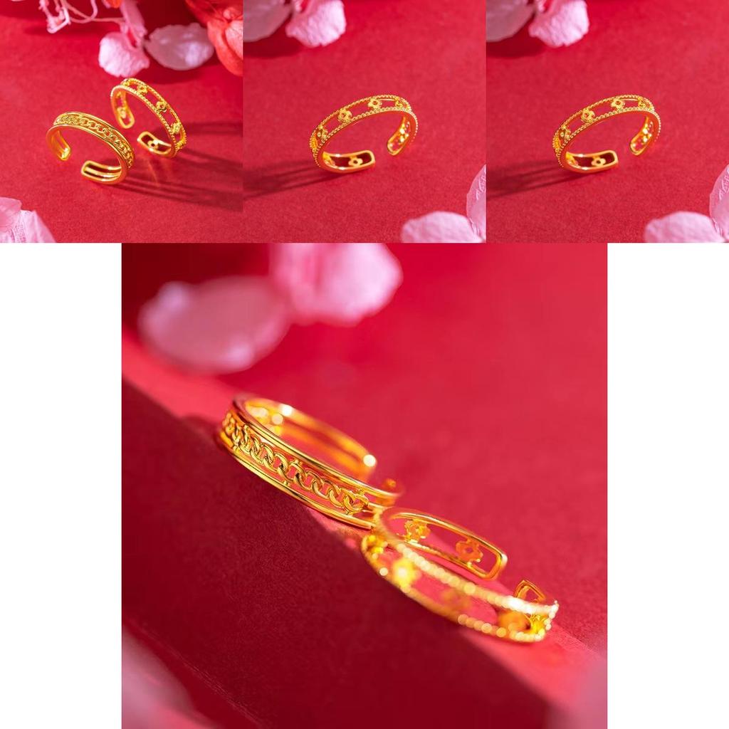 Fashionable Interlocking Open Ring Made From Gold Plated Brass Featuring A Chic Design For Women