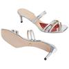 Gucci Slim Heel Slide Slippers Women's Silver 695215 B8B00 8106