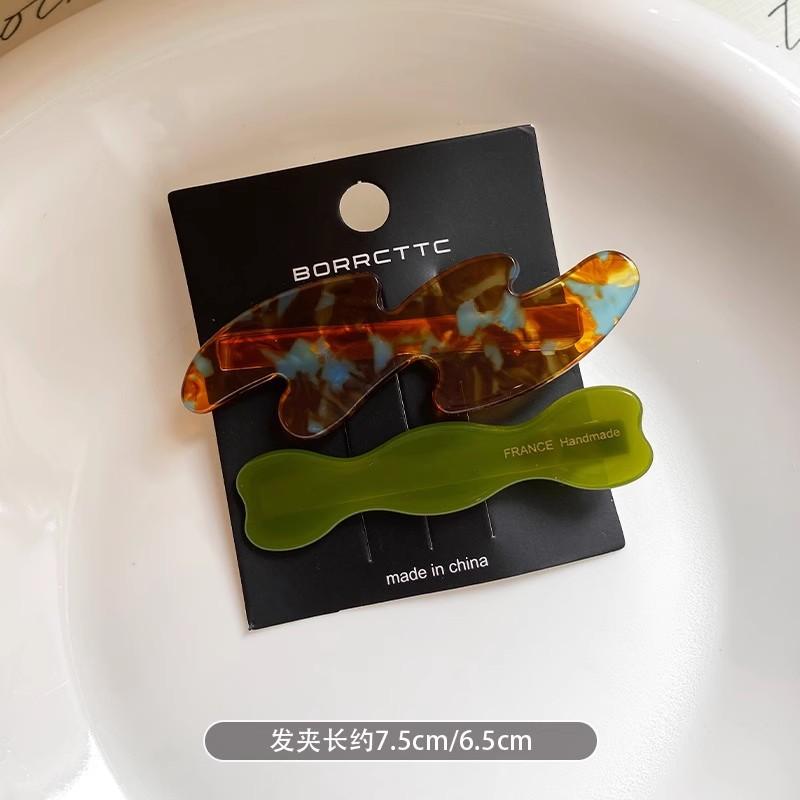 

2Pcs/set New Women Temperament Wave Shape Acetic Hairpins Sweet Hair Decorate Side Hair Clips Barrettes Fashion Hair Accessories