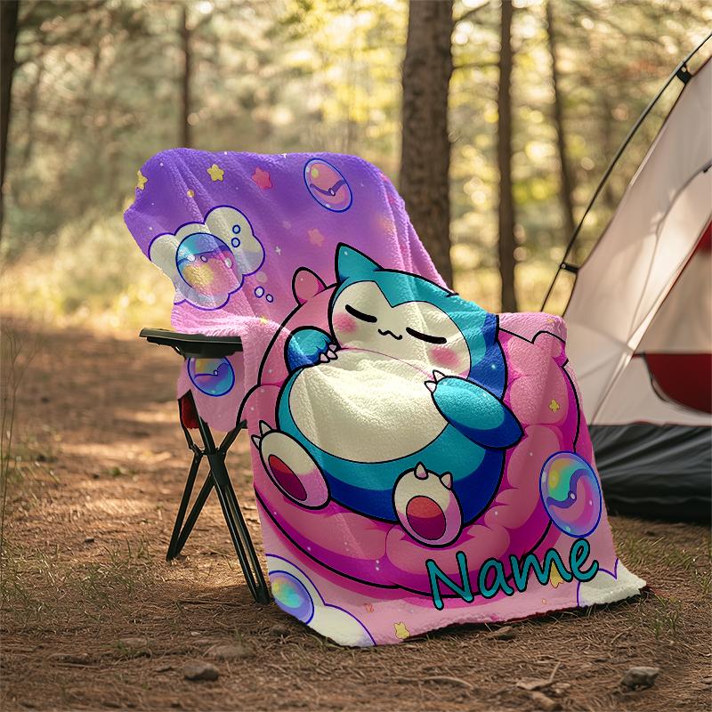 Personalized Custom Name Blanket - Pokémon Print Design,Blanket for Sofa,Bed,Travel,Camping - Soft and Warm, Great Gift