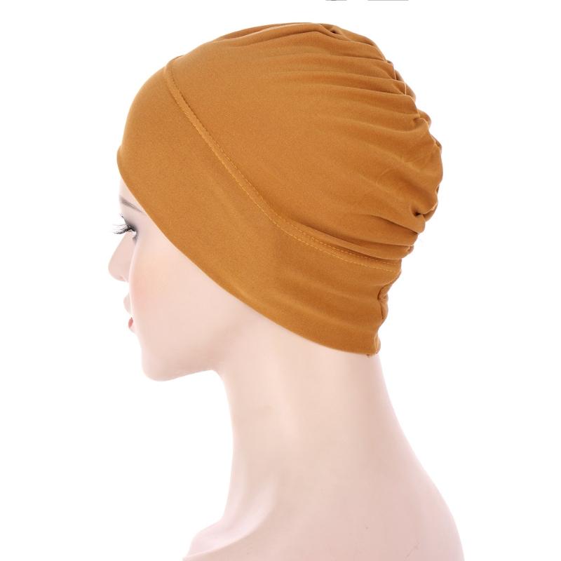 Women Turban Muslim Hijab Head Wrap Made In Sanded Milk Silk Base Caps