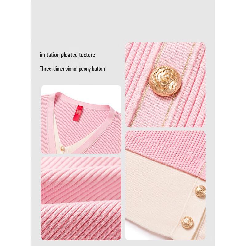 EP YAYING Silk Merino Wool Faux Two-Piece Knit Sweater