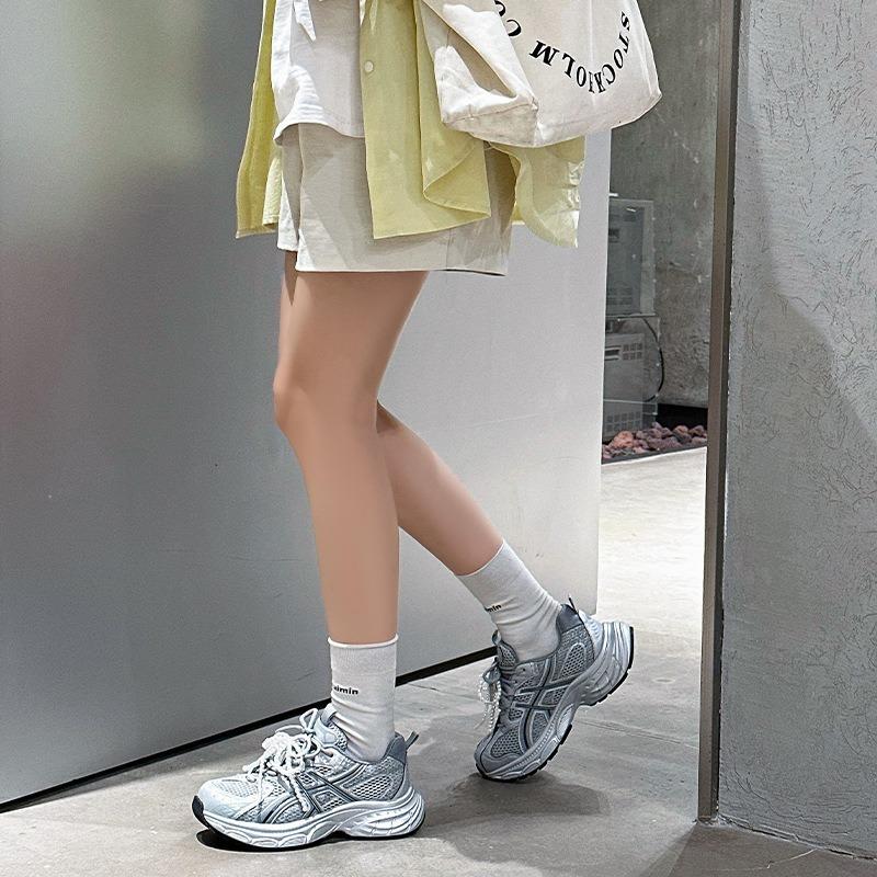 Pearl Shoelaces Dad Shoes Women's Spring New Design Thick-soled Leather Casual Sports Shoes