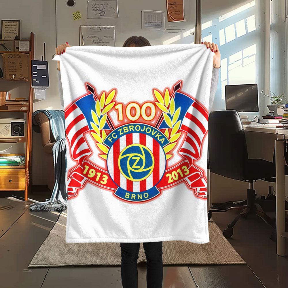 Coperta di Flanella FC Zbrojovka Brno, Alta qualità, Confortevole per Tutte le Stagioni, Decorazione per la Casa, Calore e Comfort