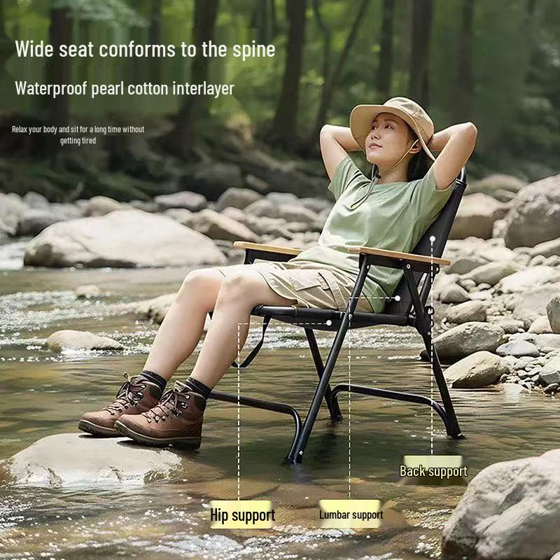 Portable Outdoor Carbon Steel Folding Chair for Picnic, Beach, Fishing, and Leisure