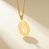 Miraculous Medal Virgin Mary Oval Necklace Stainless Steel Our Lady Mary Catholic Religious Pendant Faith Amulet Jewelry