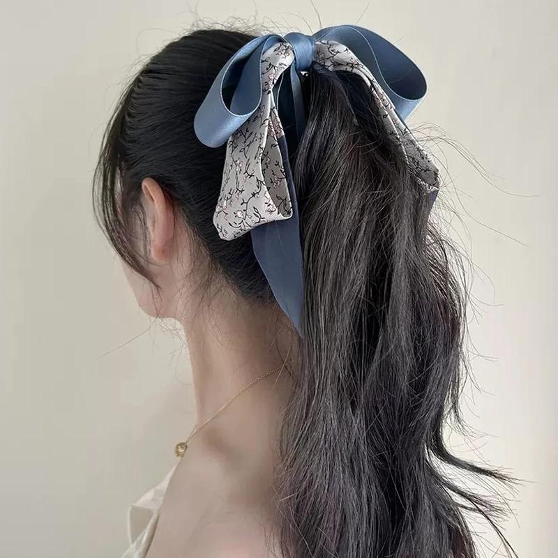 Versatile Ribbon Bow Hair Claw, Stylish Banana Clip Headdress, Elegant Vertical Hairpin for Women