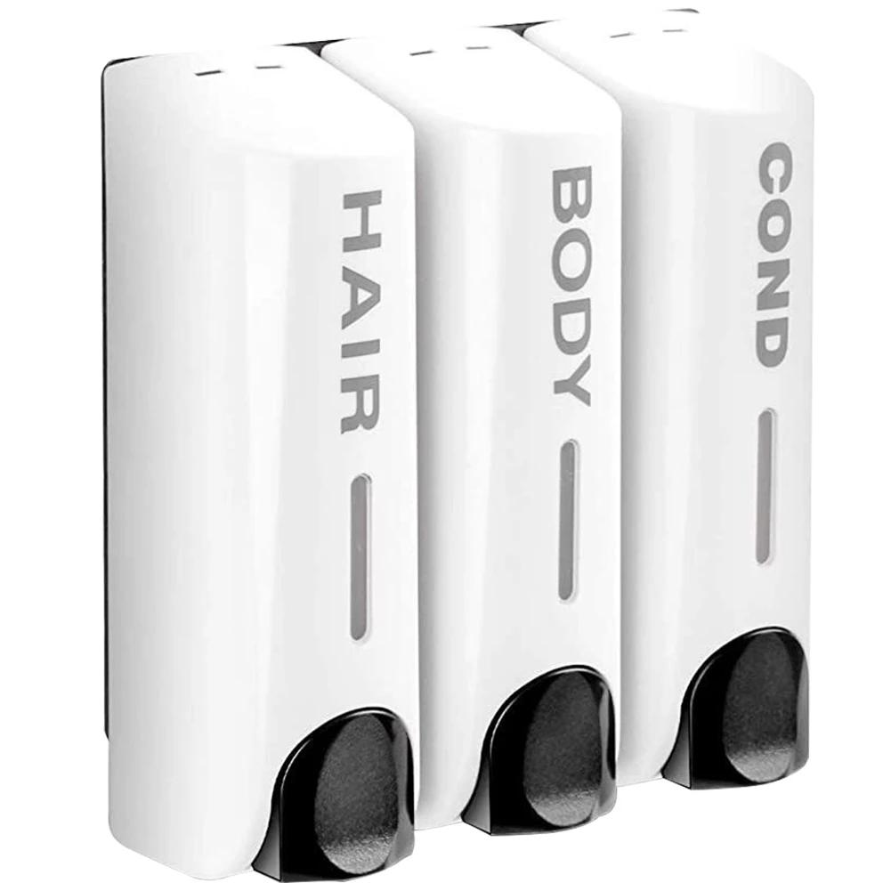 Potrójny dozownik 350ml do prysznica, wanny, szamponu, wielofunkcyjny, ścienny, odporny na ciepło, o dużej pojemności na akcesoria łazienkowe