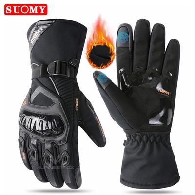 SUOMY Touchscreen Waterproof Winter Motorcycle Gloves - Warm, Windproof for Electric Scooter Riding