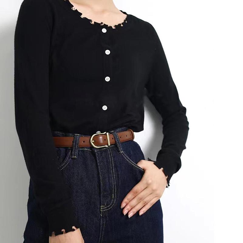 Luxury Designer Women Belt Genuine Leather Female  Metal Belt Buckle Waistband 3 Colors High Quality Trend Belt Lady