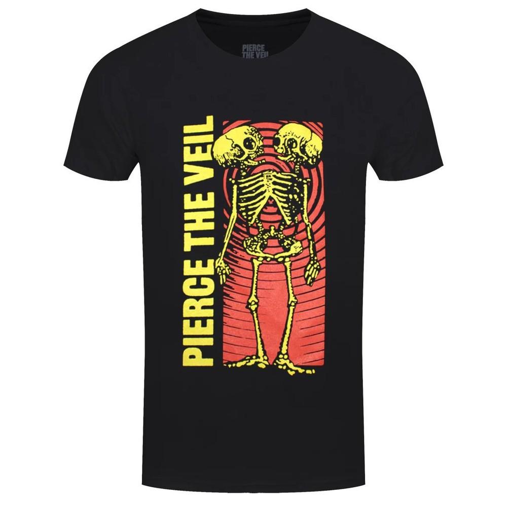 Pierce The Veil TShirt Wavy Skeleton Band Official New Black Unisex T-Shirt S