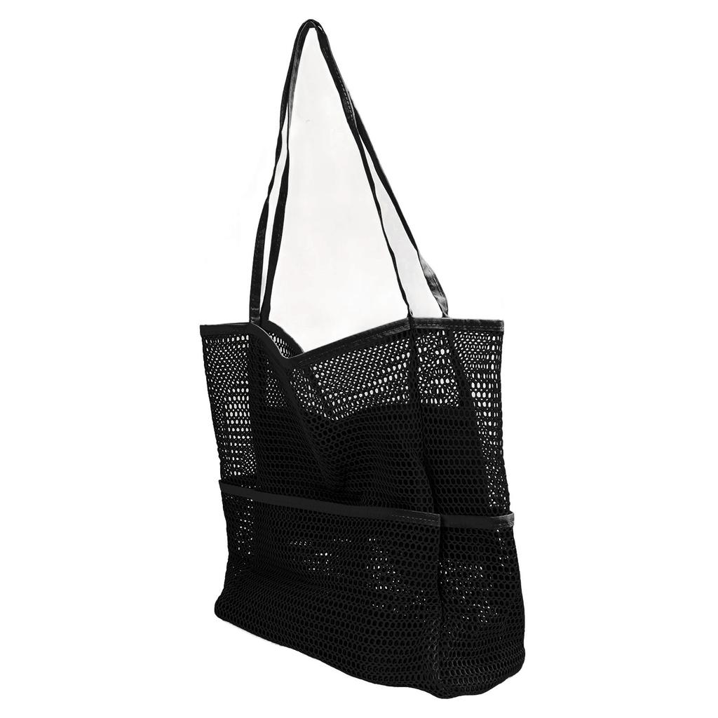 Mesh Beach Handbag Multiple Large Capacity Shoulder Bag for Travel Swimming Pool Picnic Camping