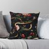 Green And Golden Snakes Square Pillowcase Polyester Linen Velvet Printed Zip Decorative Throw Pillow Case Sofa Cushion Cover