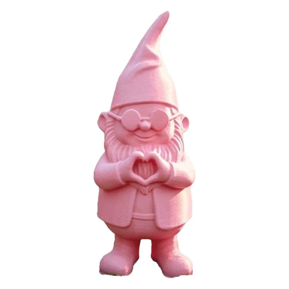 3D Printed Elf Dwarf Statue Handmade Dwarf Garden Decoration Cartoon Dwarf Miniatures Garden розовый