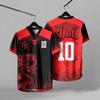 Summer Men's V-neck T-shirt Fashion Sports and Leisure Digital Printing 3D Short Sleeved T-shirt Top