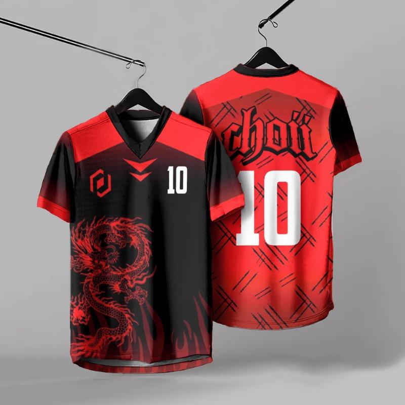 Summer Men's V-neck T-shirt Fashion Sports and Leisure Digital Printing 3D Short Sleeved T-shirt Top