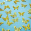 3D Imitation Metal Butterfly Wall Decor Stickers - Hollow Design for Living Room