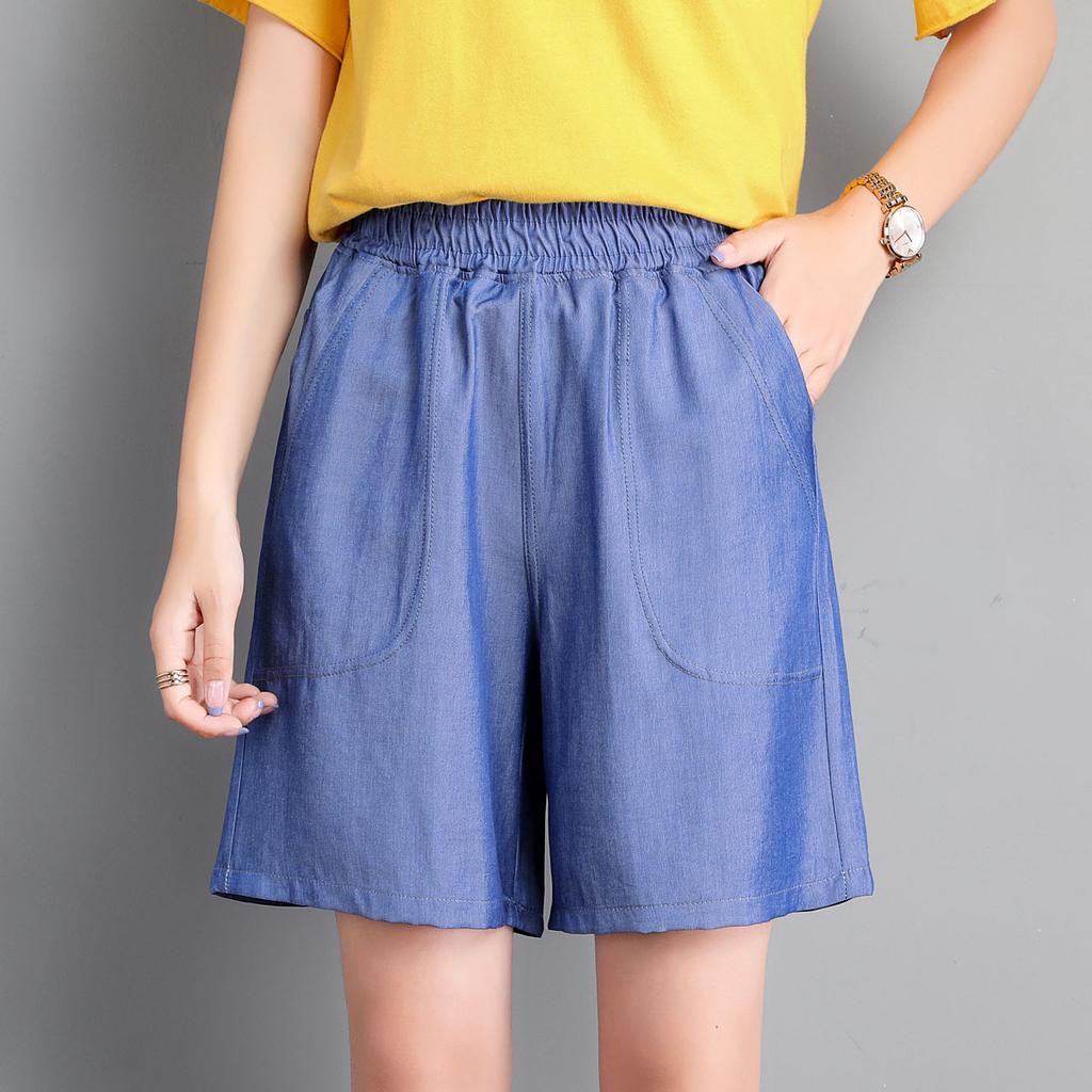 New Korean Version of Tennis Denim Cropped Pants Summer Loose High-waist Casual Harren Women's Shorts