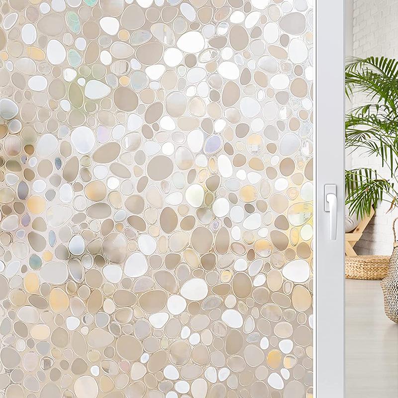 Window Privacy Film Static Window Clings Vinyl 3D Window Decals Window Stickers Rainbow Window Film for Control Anti UV