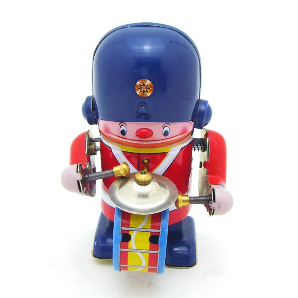 Drumming Robot Clockwork Walking Toy Retro Style Vintage Mechanical Clockwork  Christmas Gift