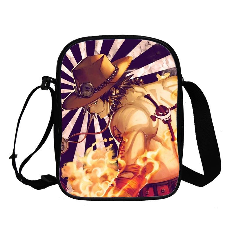 Animation Peripheral Messenger Bag, Primary And Secondary School Student Schoolbag 3D Full Color Printing Double-Layer Shoulder Bag Portable