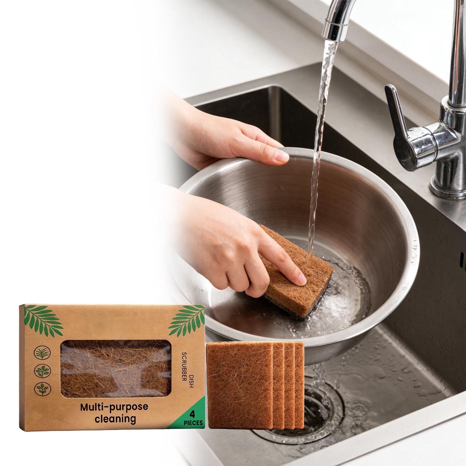 Material Kitchen Cleaning Brush, Natural Dishwashing Cleaning Brush (1 Set) one size белый