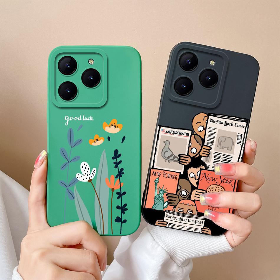 Phone Case For Realme C61 C63 Creative Back Cover For Realme C 61 C 63 Liquid Silicone Funda Full Protection Soft Bumper Cacasa