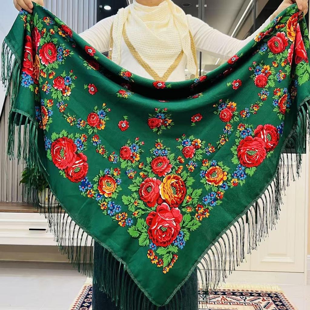Women's Versatile Russian Ethnic Scarf - Spring/Autumn Shawl for Travel Photography