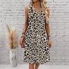 Plus Size V Neck Sleeveless Dress Soft Wild Daisy Print For Courtyard Leisure Time