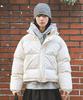 Damish Double Logo Volume Puffer Jacket_Cream