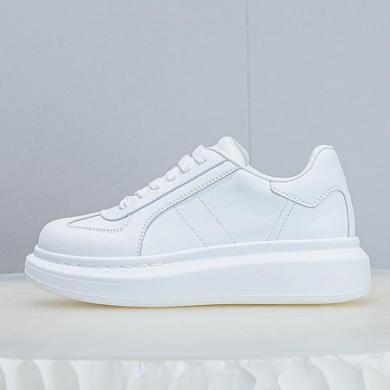 Platform women's casual shoes autumn new front lace-up sports casual shoes round head fashion solid color board shoes women