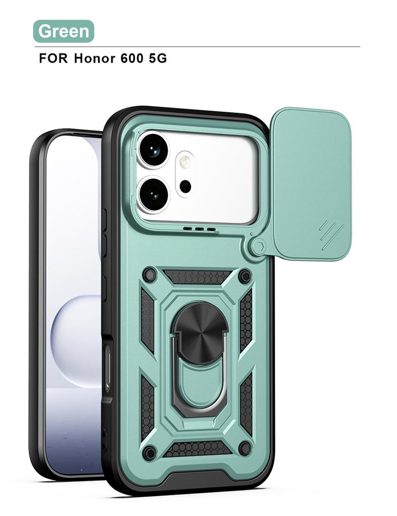 Armor Shockproof Case For Honor 600 Lite 600Pro Magnetic Ring Holder Slide Lens Cover For Honor 600 Honor600 Pro 5G Coque Funda