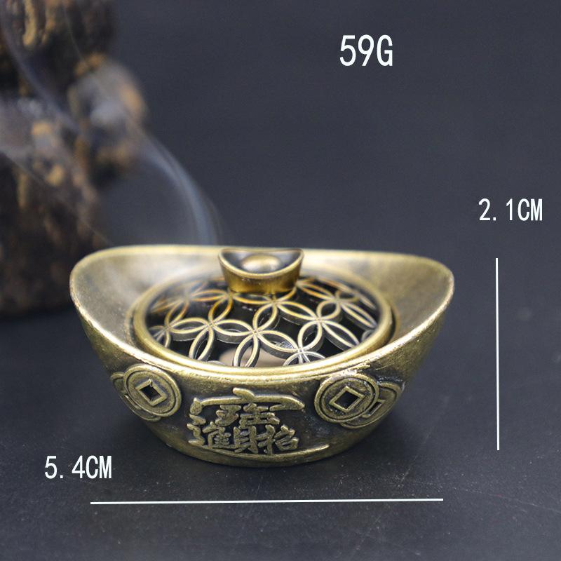 The God of Wealth/Ingot Shape Incense Burner Household Indoor Incense Slice Cone Incense Retro Censer Tabletop Small Decoration