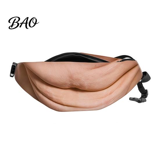 Unique Costume Accessory for Adults Beer Belly Fanny Pack, Funny Hairy Waist Bag, Realistic 3D Big Festival Outfit Belly, Dad Bod Gag Gift Men Husband