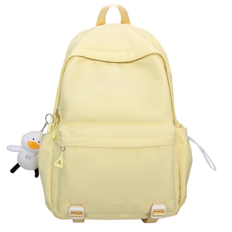 Large Capacity Student Schoolbag Solid Color Women Backpack Men Travel Backpack