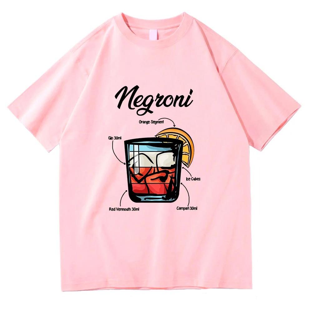 Negroni cocktail printed Tshirt  Harajuku style aesthetic Tshirt  Womens daily streetwear versatile short sleeved Tshirt S